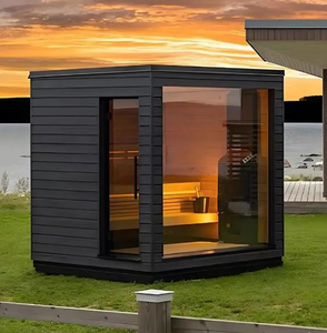 Tùy chỉnh bán buôn hemlock ngoài trời vuông phòng tắm hơi với glassdoor phòng tắm hơi - Product Image 3