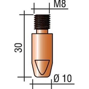 <b>Welding</b> <b>Torch</b> Power Nozzle M8 1.0Mm Wire 30Mm Length E-Cu ErgoPlus 400/500 - Product Image 1