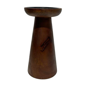 Candelabro de madera de acacia pulido hecho a mano de Venta caliente soporte de vela de Color Natural adecuado de Navidad o soporte - Product Image 1
