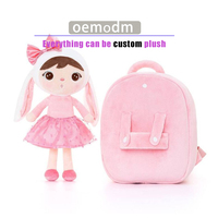 Sac à dos d'école en peluche personnalisé à faible MOQ avec poupée en peluche pour filles