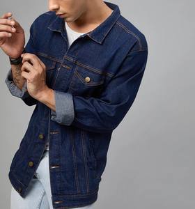 Wholesale High Quality Streetwear Punk <b>Thin</b> 100% Cotton Eco-Friendly Custom Logo Blank Denim <b>Jacket</b> for <b>Men</b> - Product Image 3