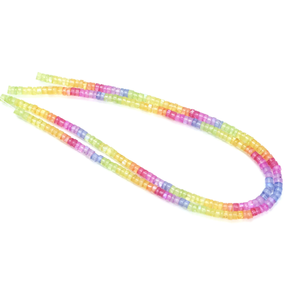 Perles Heishi en pierre de lune arc-en-ciel multicolores naturelles et chatoyantes, forme de pneu lisse, 15 pouces, pierre de lune arc-en-ciel ombrée, forme de roue, perle entière - Product Image 2