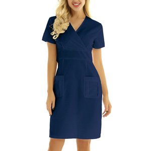Suministro directo de fábrica algodón Spandex estiramiento mujeres médico Scrub vestidos uniformes médicos mujer Scrubs vestidos - Product Image 4