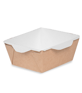 กล่องอาหารกระดาษคราฟท์ OSQ OpSalad 450 คุณภาพดีที่สุด สำหรับอาหารกลางวัน ใช้งานได้หลากหลาย พร้อมฝาใส  รับทำโลโก้ตามสั่ง - Product Image 2