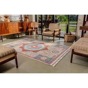 Alfombra Moderna Antigua Multicolor Netline AN003, 100% Poliéster, Fácil de Limpiar y Duradera, 80x150cm, 10022g, para Dormitorio, Antideslizante - Product Image 4