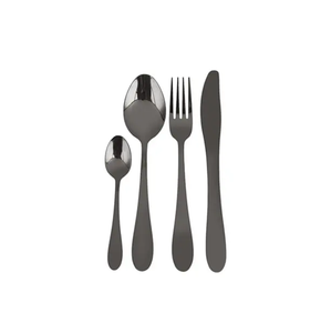 Couteau à dîner en acier miroir de luxe cuillère fourchette ensemble de couverts vaisselle en métal noir cuillère vente en gros - Product Image 2