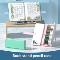 Support de tablette mobile multifonctionnel pliable optimal, boîte à crayons, design deux en un, portable, pratique pour l'utilisation quotidienne des étudiants