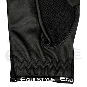 Vente en gros de gants d'équitation avec texte personnalisé de conception OEM Gants noirs en cuir antidérapants respirants avec garniture pailletée pour l'équitation d'hiver - Product Image 6