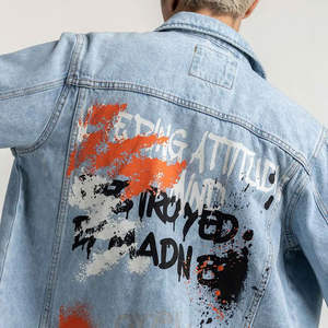 Venta al por mayor barato última venta caliente de lujo de mezclilla de algodón de los hombres hacer chaqueta de mezclilla para los hombres - Product Image 4