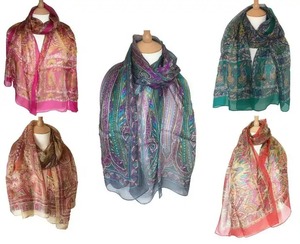 Haute qualité Pure 100% soie dernière écharpe de conception paisley jacquard de soie pure pour les femmes fabriquée directement par pour grossiste - Product Image 5