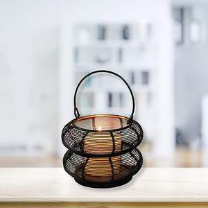 12 Inch High Decorative Metal Candle <b>Lantern</b> Indoor <b>Outdoor</b> <b>Hanging</b> Home Decor for Christmas and Halloween - Product Image 4