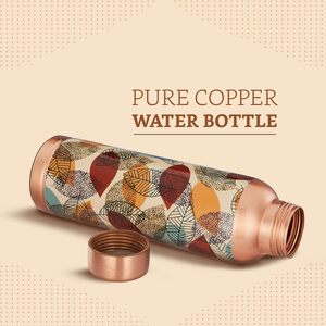 Botella de Agua de Cobre Martillado de Alta Resistencia, Botella de Bienestar para Uso Diario, Botellas de Cobre Meenakari a Prueba de Fugas, 950 ml, Cobre Puro - Product Image 4
