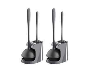 MR.SIGA ชุดแปรงและที่ดูดส้วมสำหรับทำความสะอาดห้องน้ำ สีเทา 2 ชุด - Product Image 1