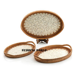 ชุดถาดหวายสำหรับเสิร์ฟสามชิ้นดีไซน์สร้างสรรค์ทำด้วยมือถาดหวายแบบคลาสสิก - Product Image 6
