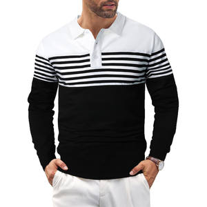 Camisetas Polo de golf de manga corta con diseño personalizado de su propia marca, camisetas polo de hombre a rayas personalizadas, camiseta polo deportiva de gran tamaño - Product Image 1