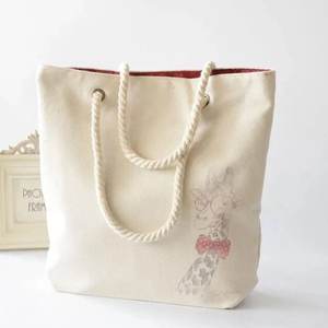 Sac en coton recyclé écologique à la mode élégant réutilisable 100% sacs fourre-tout en toile de coton pur à vendre - Product Image 6