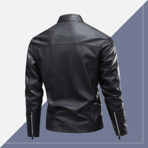 Automne hiver hommes rétro moto veste en cuir PU détachable à capuche épais Slim Fit XL taille nouveau Design à la mode - Product Image 6