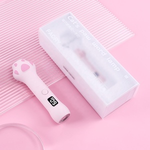 Pink <strong>Portable</strong> Cute Handheld Rechargeable Cat's Paw Shape 3W Nail Salon Led <strong>UV</strong> Nail Art <strong>Machine</strong> Nail <strong>Lamp</strong> - Product Image 6