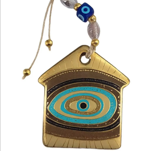 Amuleto Nazar Dorado de Diseño Turco para Decoración de Pared, Amuleto de la Suerte, Regalo de Inauguración de Casa, Decoración del Hogar - Product Image 1