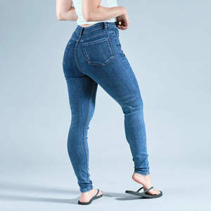 OEM Serviced High-Waisted Women's Denim <b>Jeans</b> Breathable Casual Style Urban Fashion for Gym Everyday Comfort - Product Image 5