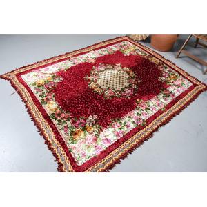 พรมขนาด 5.3x6.6 ฟุต, พรมตุรกีโบราณ, พรมลายทางสีแดง - Product Image 2