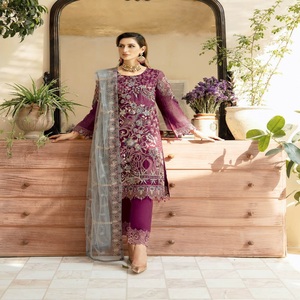 Venta de Eid, vestidos de trabajo bordados pesados indios y paquistaníes, Saari de tres piezas Salwar Kameez pakistaní e indio para mujer - Product Image 2