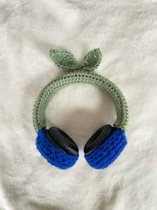 Funda para auriculares de ganchillo de lana hecha a mano, Protector de auriculares suave y acogedor, Idea de regalo bonita para vacaciones de cumpleaños - Product Image 4