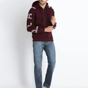 Sudadera con capucha y cremallera de peso pesado de lana de algodón de alta calidad Sudadera con capucha bordada con logotipo personalizado Sudaderas con capucha personalizadas para hombres - Product Image 2