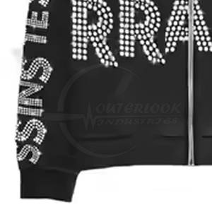 Men's Fashion Acid Wash Rhinestone Tracksuit Different Color Casual Winter Wear with Rhinestone <b>Detail</b> Men's Track Suit - Product Image 6