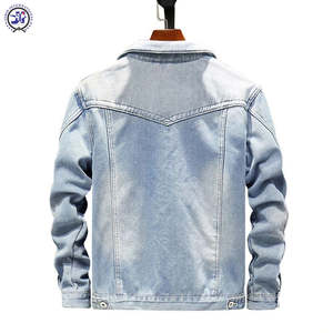 แจ็กเก็ตยีนส์ตัวยาวผ้าฝ้ายสีฟ้าของผู้ชายแจ็กเก็ตยีนส์ผ้ายืดทรงตั้งได้พอดีตัวสวมใส่สบายสำหรับฤดูหนาวขนาดใหญ่พิเศษ - Product Image 6