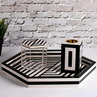 Ensemble brûleur de Bakhoor en bois de santal fait main avec incrustations, plateau de luxe, brûleur d'encens Oud arabe, anti-odeur, finition polie, directement de l'usine