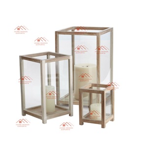 Metal/Wood Piece Handmade <b>Lantern</b> <b>Set</b> for Wedding Party Hot Selling Wholesale Simple Ramadan - Product Image 2