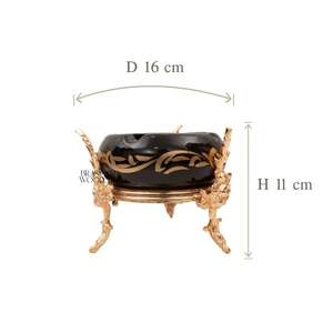 Cenicero con soporte de latón macizo negro y dorado - Product Image 2