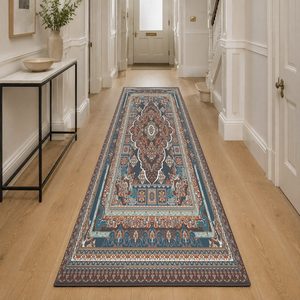 RUGS DEPOT LXDP-0928 Wholesale Terracotta Gold Modern Vintage Digital Printed Machine Washable Chenille Area Rug Non <b>Slip</b> - Product Image 5
