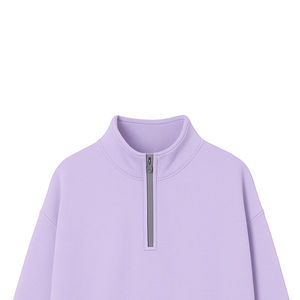 Nouvelle Arrivée 2026 – Sweat-shirt Oversize à Col Montant et Demi-Zip pour Femme, Motif Uni, Manches Longues, Idéal pour l'Automne - Product Image 3