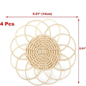 Vintage Style <b>Round</b> Eco-Friendly <b>Rattan</b> Coaster Handwoven Customizable Cute Design for Kitchen <b>Table</b> or Home Decor - Product Image 3