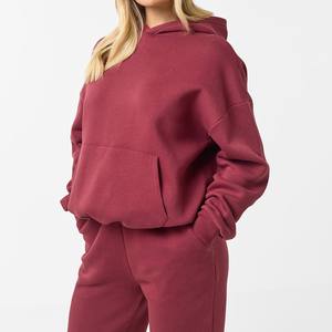 Ensemble sweat-shirt et jogging en molleton de coton lourd pour femme, 480-500 GSM, coupe ample et décontractée, streetwear, vêtement deux pièces - Product Image 3