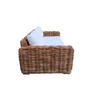 Canapé traditionnel réglable en rotin CL, avec revêtement en rotin naturel et en cuir, pour le mobilier de salon