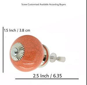 Vente chaude Orange Craquelé En Céramique Boutons Design Industriel Style Tiroir Armoire Poignée Poignées pour Cuisine Chambre Armoire-CK 558 - Product Image 3