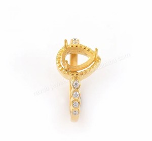 925แท้เงินสเตอร์ลิงขนาด5x7มม. แหวนลูกแพร์แหวนแต่งงานพร้อมชุดเครื่องประดับหินแบบกำหนดเองขนาด18K - Product Image 4