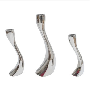 Bougeoir en aluminium plaqué argent Design créatif Support décoratif fait main pour bougeoir de Noël et de festival - Product Image 3