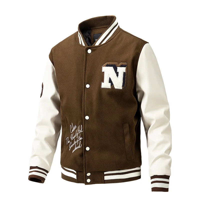 2024 최신 디자인 남성용 겨울 의류 남성용 편지 자수 겉옷 재킷 대학 대표팀 재킷