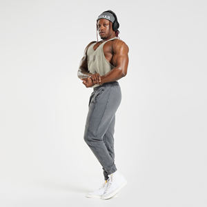 Venta al por mayor de los hombres Casual Vintage Wash Fleece Jogger 420 Gsm algodón de cintura gruesa pantalones de chándal lavado ácido pantalones de gran tamaño - Product Image 4