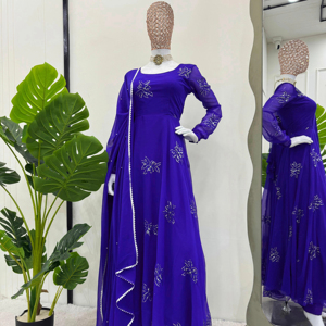 Beau costume de designer et Pent-Dupatta avec fil et travail de séquence - Product Image 1