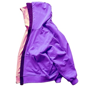 Sudadera con Capucha Personalizada para Hombre, Gruesa, Multicapa, con Cierre Morado, 100% Algodón, Felpa, Diseño Urbano de Invierno, Talla Grande, Lisa - Product Image 5