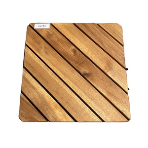 Viet Wood 300x300mm Contemporary Waterproof Anti-Slip Eco-Friendly <b>Interlocking</b> Vietnam Acacia Outdoor Decking <b>Tiles</b> Matt Finish - Product Image 1