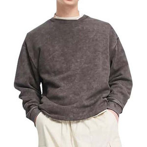 Sweat-shirts surdimensionnés de haute qualité personnalisés, lavés à l'acide, pour vêtements d'hiver, 100% coton, sweats à capuche et sweat-shirts basiques pour hommes - Product Image 4