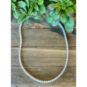 Collier de perles d'eau douce Navajo avec accents en argent sterling, perles rondes blanches de qualité AAA pour femmes, longueur 20 pouces - Product Image 1