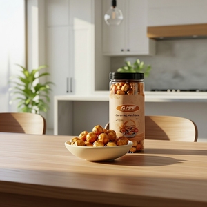 Makhana Fox Nuts Premium Bajas en Grasa y Sin Gluten, Caramelizadas, en Frasco de 80g, Bocadillo Dulce Tostado - Product Image 3
