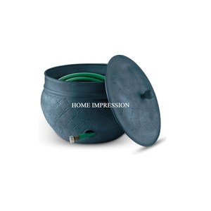 Pot décoratif de tuyau en métal enduit de poudre de jardin avec couvercle forme et taille personnalisables jardinière écologique - Product Image 1